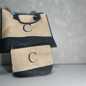 Black and Tan Tote Bag Set